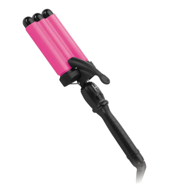 Annie-Hot & Hotter 3 Barrel Waver Curling Iron 1" Black & Pink