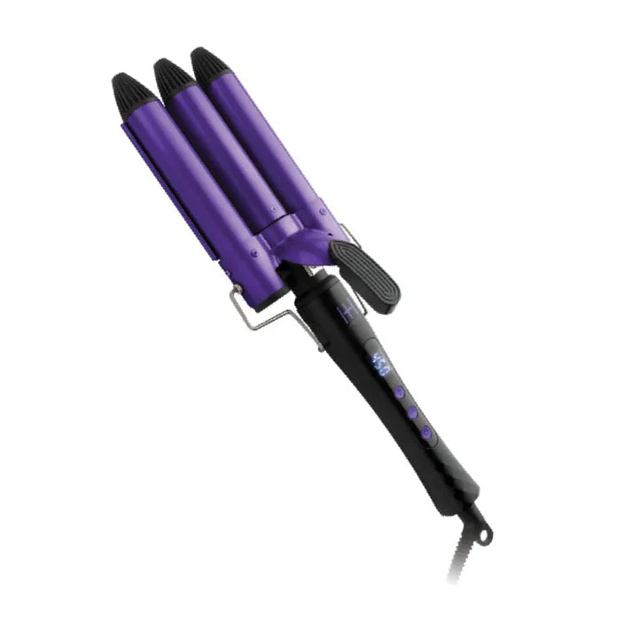 Annie-Hot & Hotter Digital Ceramic 3 Barrel Waver 1in Curling Iron Purple