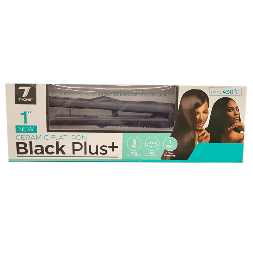 Nicka K-Tyche Flat Iron Black Plus 1"