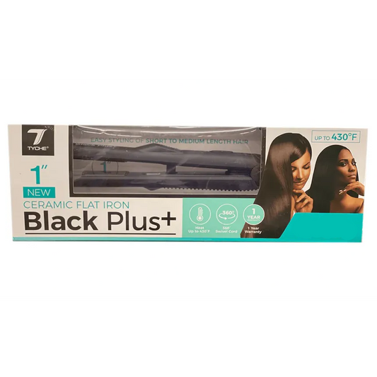 Nicka K-Tyche Flat Iron Black Plus 1"