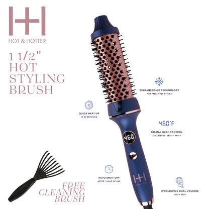 ANNIE-Hot & Hotter Tourmaline Ceramic Digital Hot Styling Brush 1 1/2" Blue