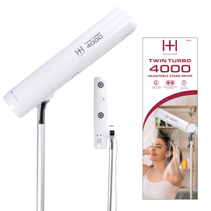 Annie-Hot & Hotter Twin Turbo 4000 Adjustable Handsfree Stand Dryer White