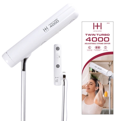 Annie-Hot & Hotter Twin Turbo 4000 Adjustable Handsfree Stand Dryer White