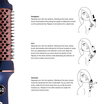 ANNIE-Hot & Hotter Tourmaline Ceramic Digital Hot Styling Brush 1 1/2" Blue