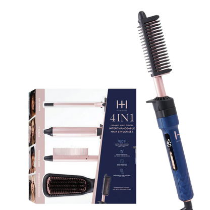 Annie-Hot & Hotter 4 in 1 Ceramic lonic Digital Interchangeable Hair Styler Set Blue