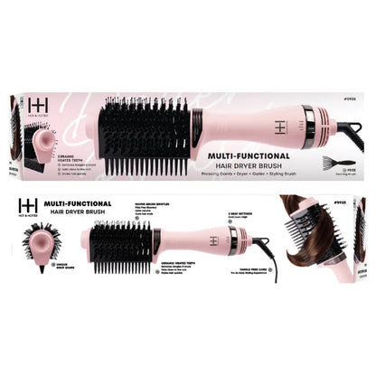 Annie-Hot & Hotter Multi-Functional Hair Dryer Brush with Comb Pink