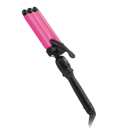 Annie-Hot & Hotter 3 Barrel Waver Curling Iron 3/4" Black & Pink