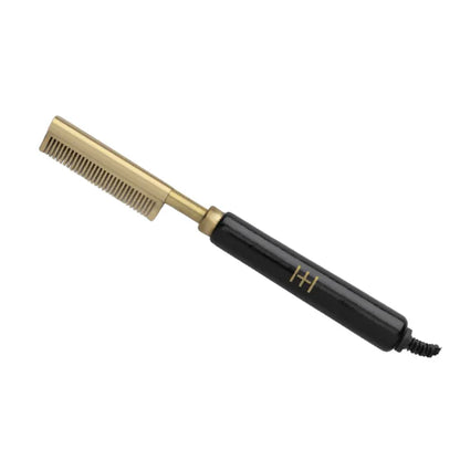 Annie-Hot & Hotter Electric Straightening Hot Comb Medium Teeth Small Black & Gold