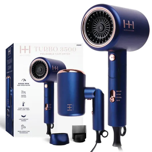 Annie-Hot & Hotter Turbo 3500 Foldable Hair Dryer Blue